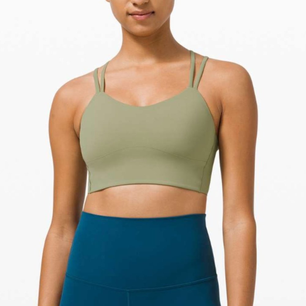 Lululemon Like a Cloud Bra Long Line B/C Cup Size 4 in Rosemary Green